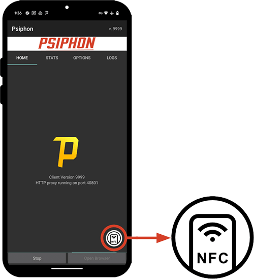 Psiphon Bump NFC